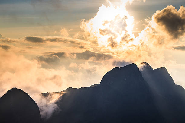 istock beam of light on the mountain peak 464667542