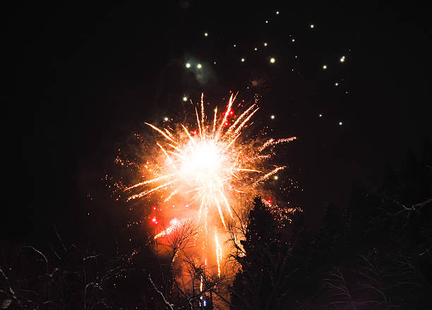 istock Japanese fireworks in winter 464668018