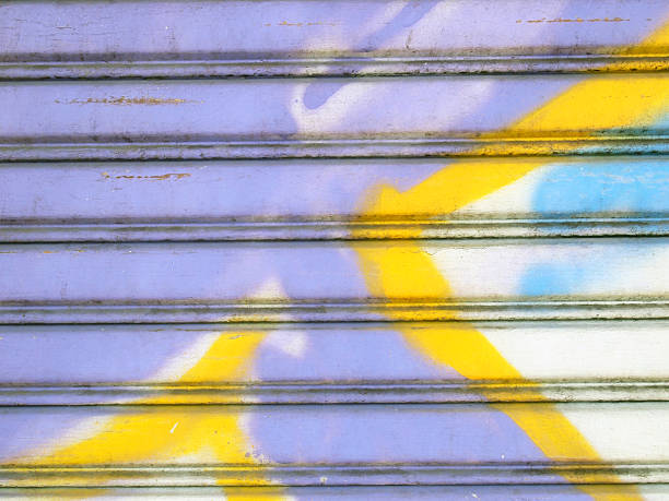 Corrugated zinc metal texture may be used as background