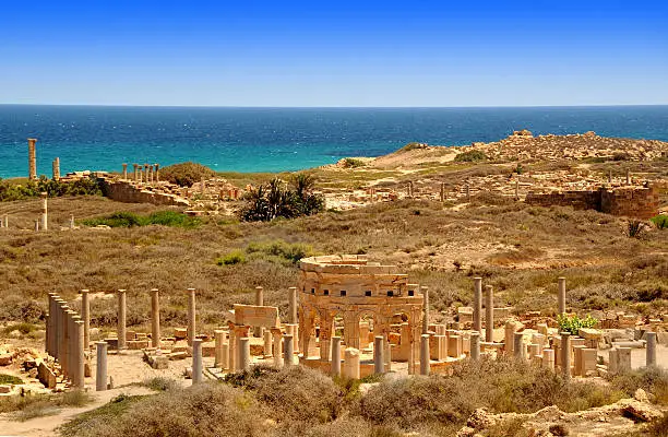 Old Roman ruins near Tripoli, Libya