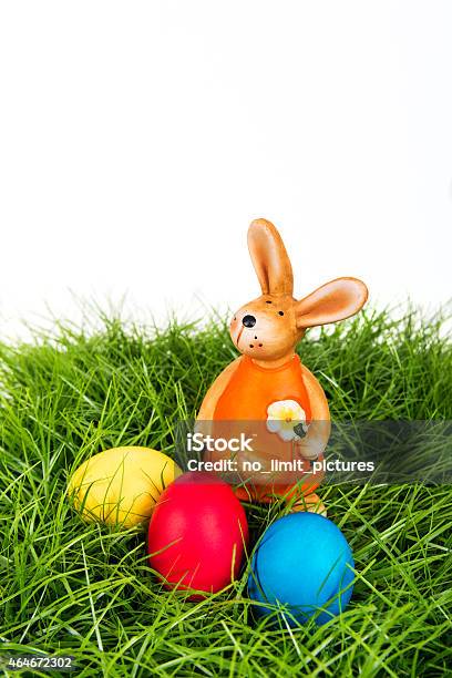 Easter Eggs And Easter Bunny Stock Photo - Download Image Now - 2015, Animal, Animal Egg