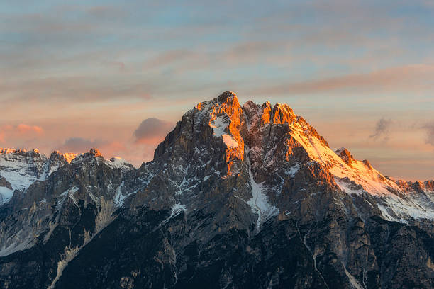 istock Mount Antelao in the Cadore Valley enlightened by sun 464673596