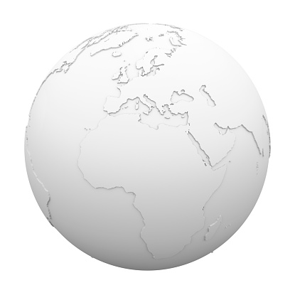 3D render image of Earth. Africa, Europe and Middle East. (Surface texture made with photoshop by hand. NASA image is used as a reference. http://visibleearth.nasa.gov)