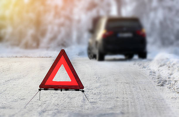 istock .Car with a breakdown in the winter 464676292