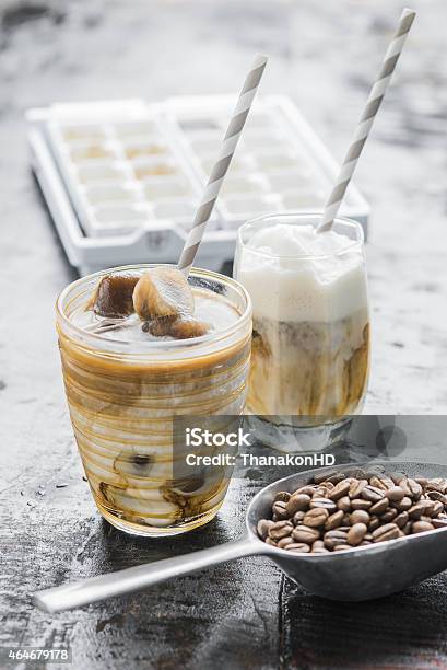 Arabica Iced Cafe Latte Stock Photo - Download Image Now - Drinking Glass, Iced Coffee, 2015