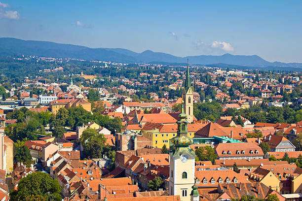 istock Towers and rooftops of Zagreb 464681782