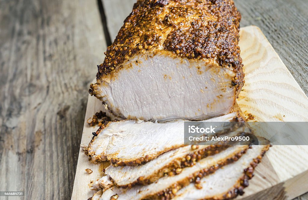 Grilled meat with dijon mustard Pork Stock Photo