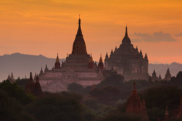 istock Temples of Bagan at sunset 464685064
