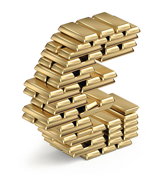 istock Euro sign from gold bars 464685161