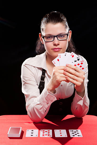istock young woman playing in the gambling 464685544