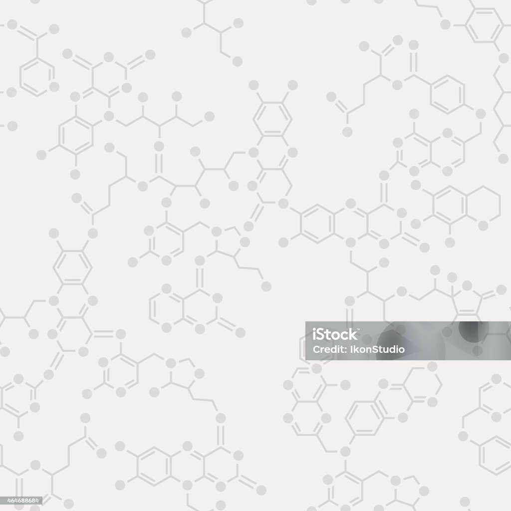 Simple science seamless background Seamless simple science gray background. Schematic molecules bond together. Science stock vector