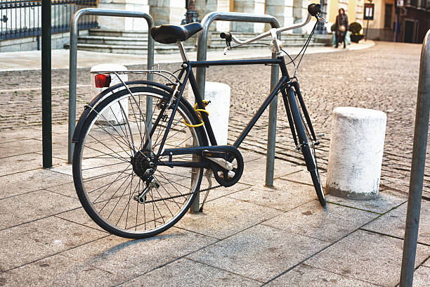 istock Classic bike parked 464689040