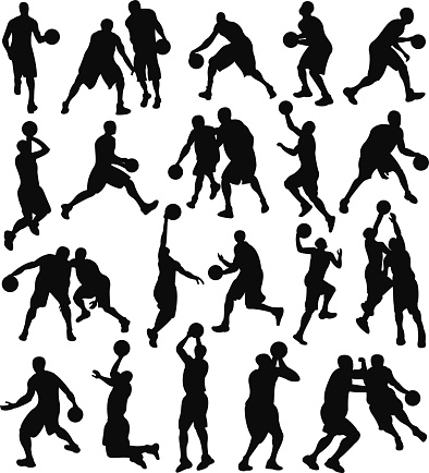 Vector Illustration of Basketball Silhouette. Best Basketball, Sport, Game, Competition concept. 