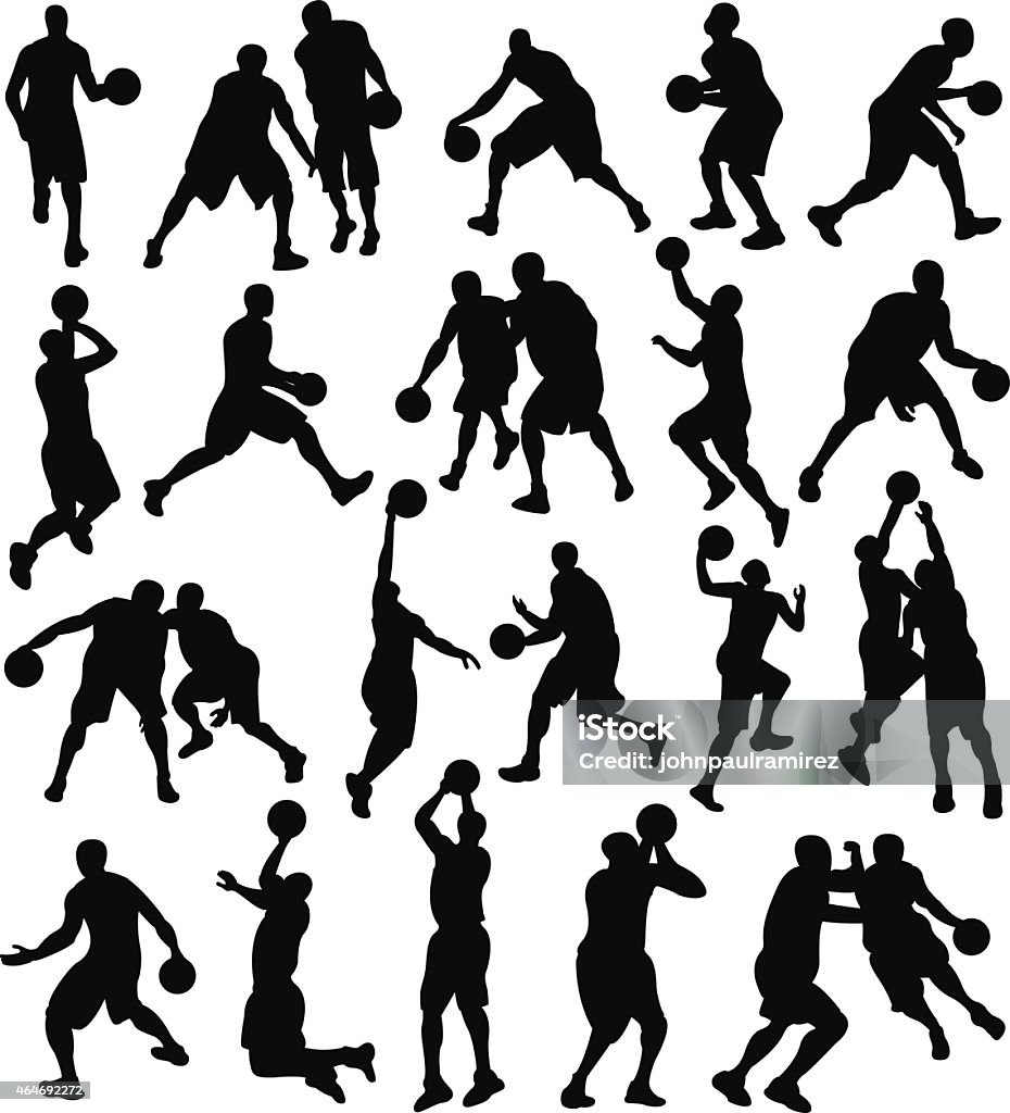 Basketball, Sport, Athlete, Silhouette Vector Illustration of Basketball Silhouette. Best Basketball, Sport, Game, Competition concept.  Basketball - Sport stock vector