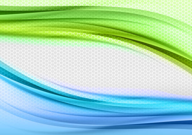 abstrakter hintergrund - green background wave abstract light stock-grafiken, -clipart, -cartoons und -symbole