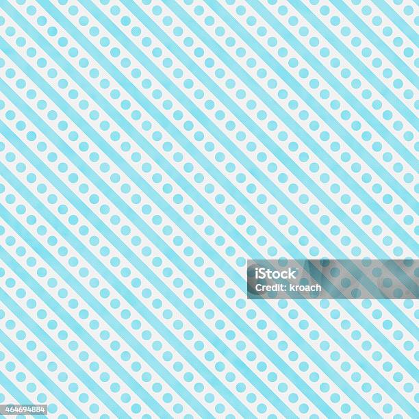 Teal And White Small Polka Dots And Stripes Pattern Repeat Stock Photo - Download Image Now