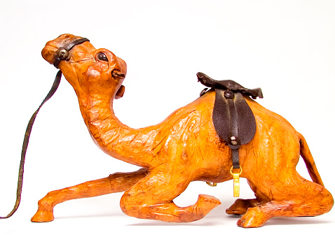 Model camels made of wood, the procedure of shapes, and varnished.