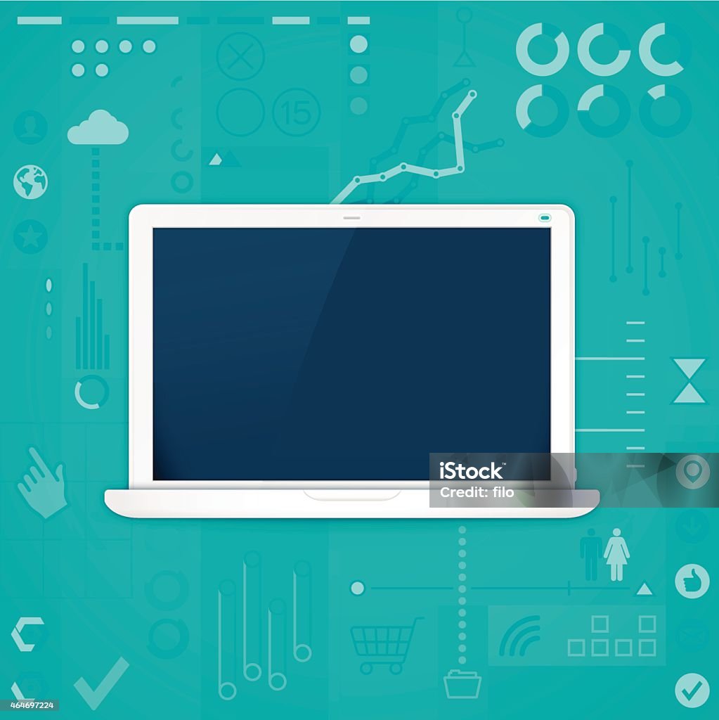 Statistics Laptop Vector Statistics Laptop Stock Illustration - Download Image Now - Scientific ...