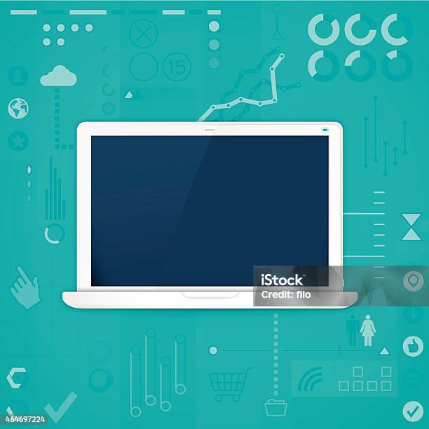 Statistics Laptop Vector Statistics Laptop Stock Illustration - Download Image Now - Scientific ...