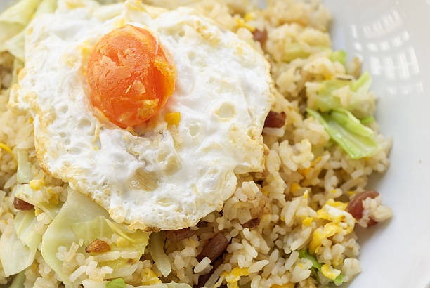 istock Fried Rice with Chinese Sausage  and Salted Egg Yolk 464697549