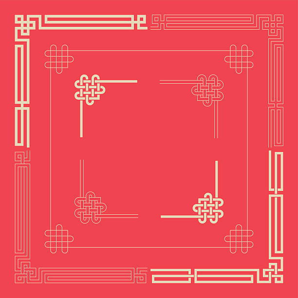 Frames of Chinese Style Some frames,lines and patterns of chinese style. asian wallpaper stock illustrations