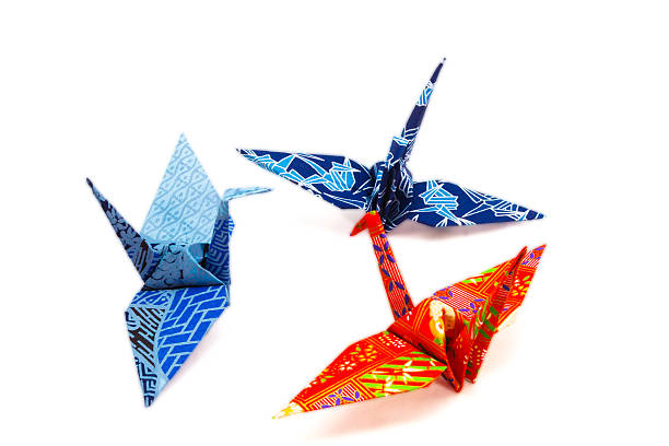 Thousand of folded paper crane