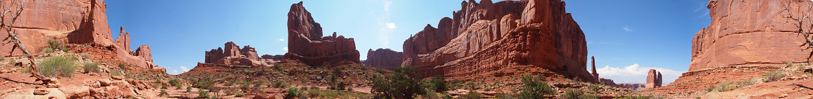 Full 360 degree panorama of a desert valley