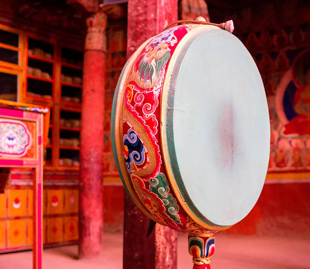 istock Prayer drum in buddhist monastery, Ladakh 464706118