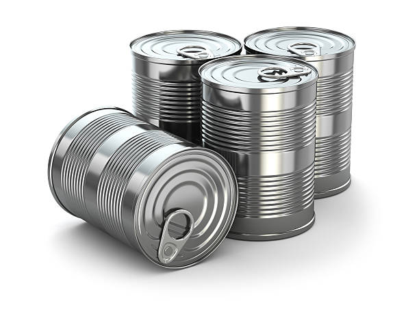 istock Food tin cans on white isolated background. 464707447