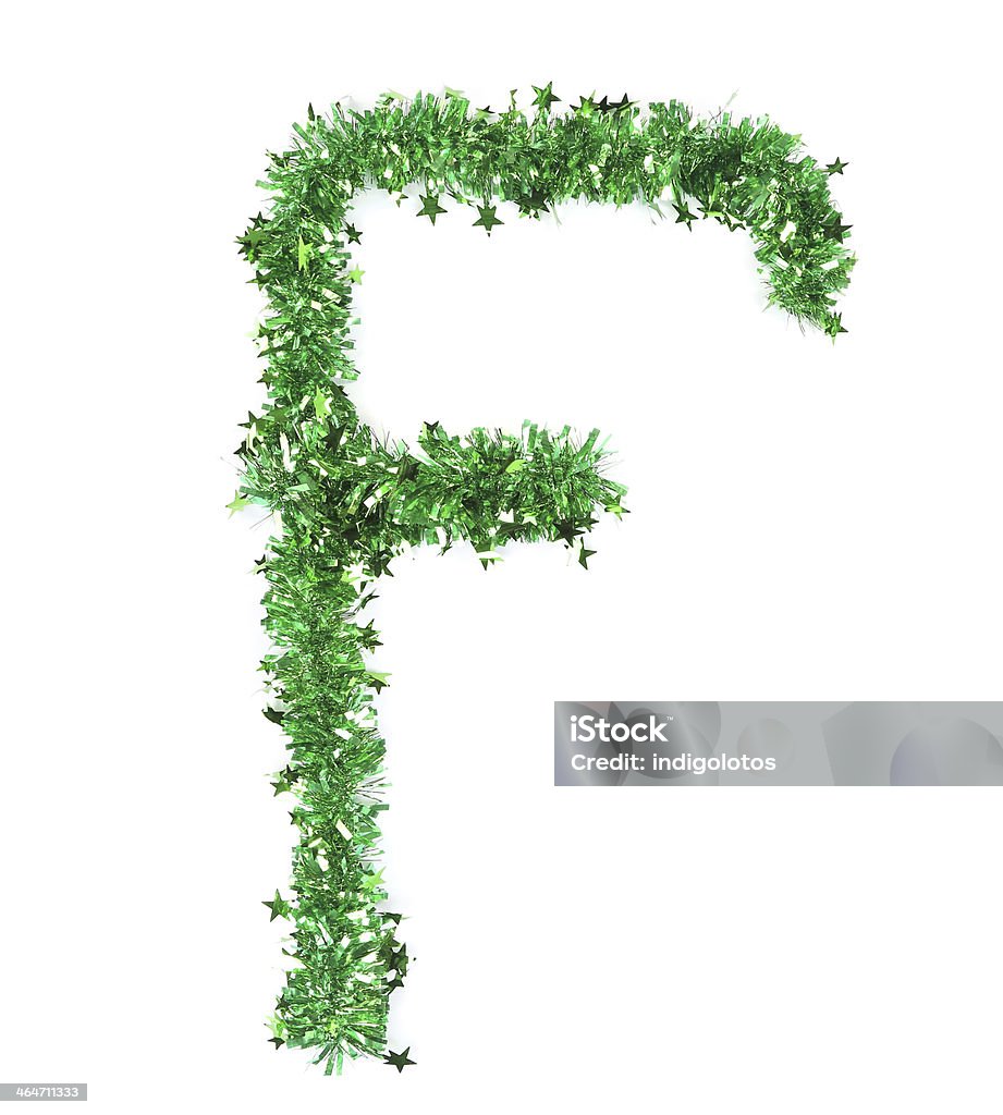 Green Lametta mit Sternen in form der Buchstabe F. - Lizenzfrei Bewerbungsformular Stock-Foto