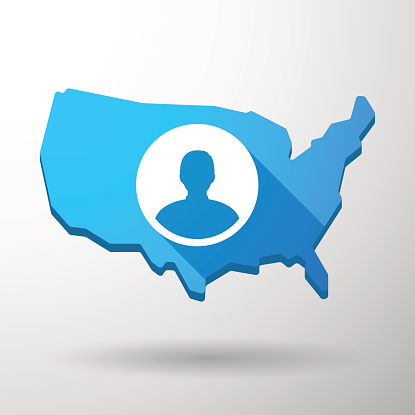 istock USA map icon with an avatar 464711800