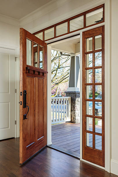 istock Interior shot of Wooden Front Door 464714779