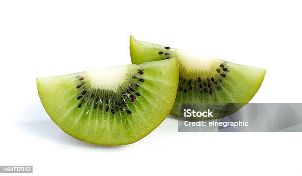 Kiwi Fruit And His Sliced Segments Stock Photo - Download Image Now - 2015, Brown, Cross Section