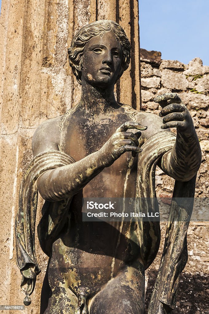 bronze statue bronze statue inside the pompeii ruins, italy Ancient Stock Photo