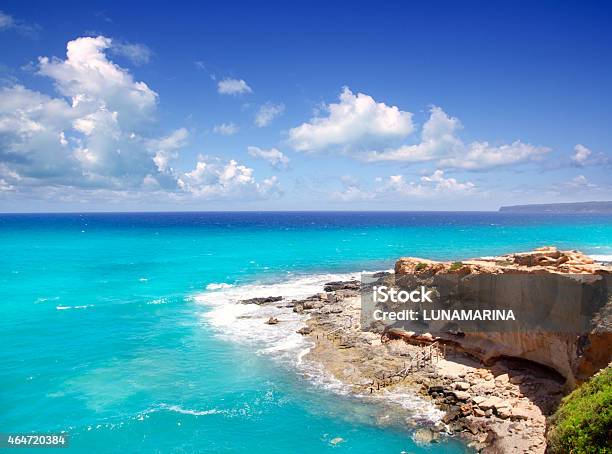 Cala En Baster In Formentera Mountains Stock Photo - Download Image Now - 2015, Balearic Islands, Beach