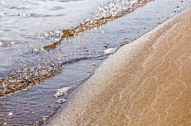 istock Soft wave of the sea on the sandy beach 464721108