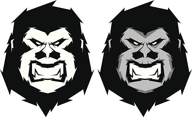 Gorilla head mascot vector art illustration