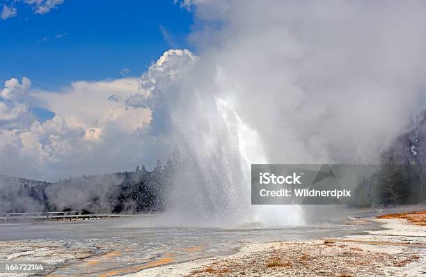 Unusual Geyser Erupting At An Angle Stock Photo - Download Image Now - 2015, American Culture, Awe