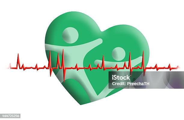 Healthy Heart And Chart Electrocadiogram Of Ratio Heartbea Stock Photo - Download Image Now