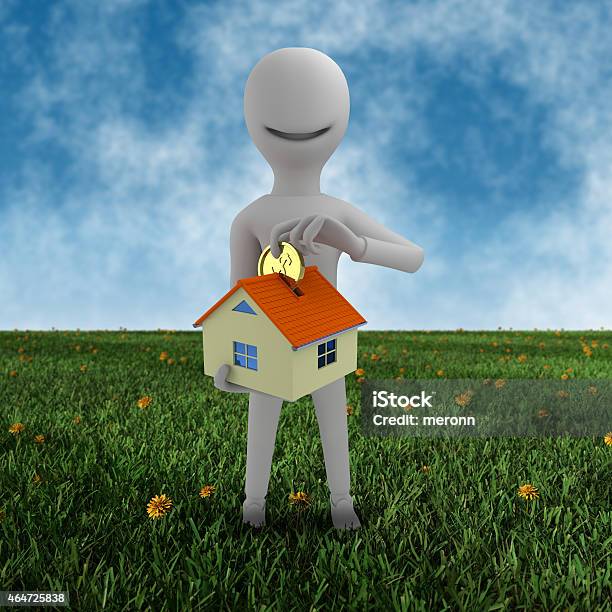 Mortgage Concept White Guy Stock Photo - Download Image Now - 2015, Adult, Architecture