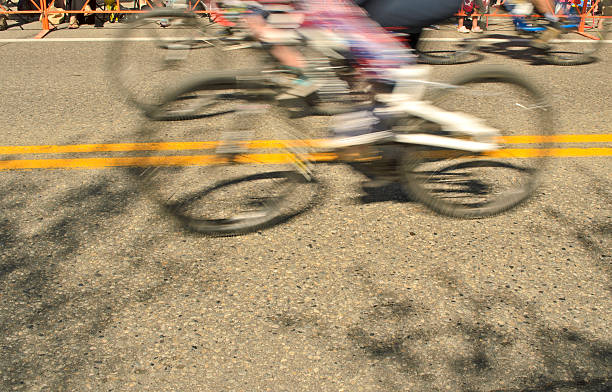 istock Moving bicycles racing for the Finish Line 464726666