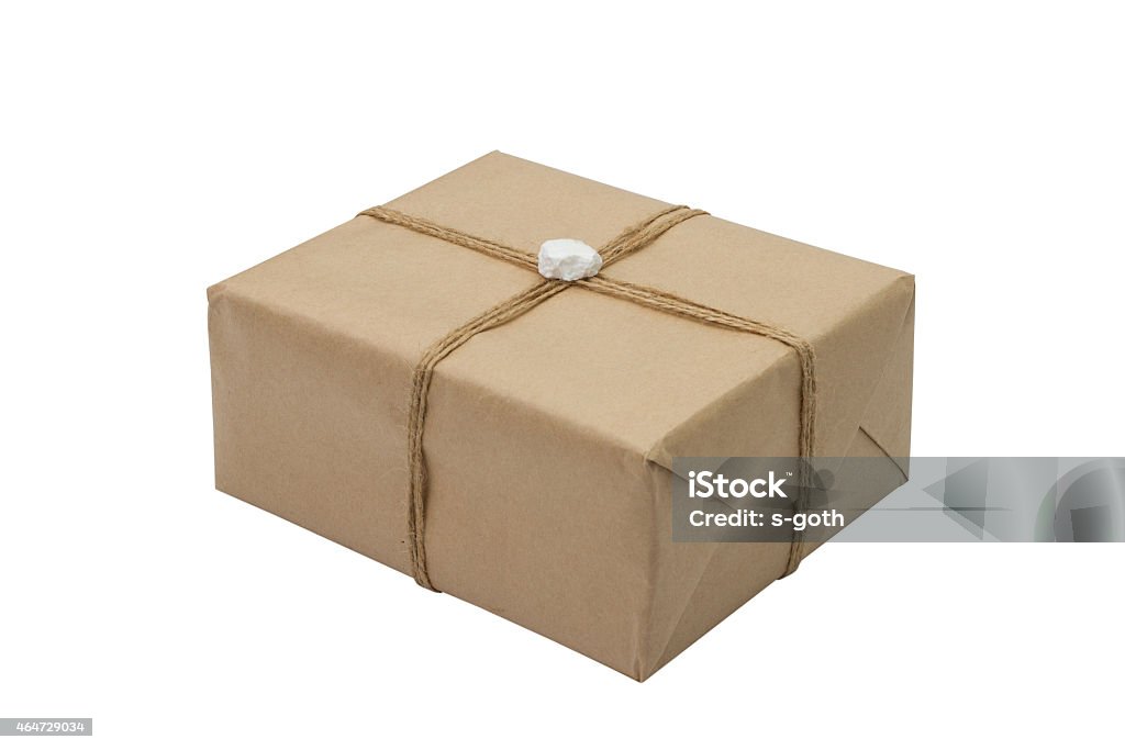 Paper box tied with a rope Paper box tied with a rope, isolated on white background 2015 Stock Photo