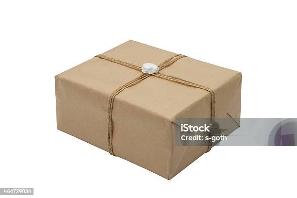 Paper Box Tied With A Rope Stock Photo - Download Image Now - 2015, Art And Craft, Beige