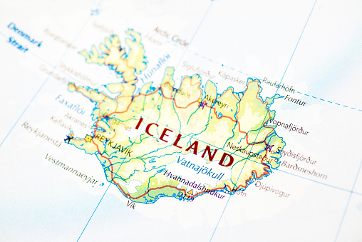 Map of Iceland.