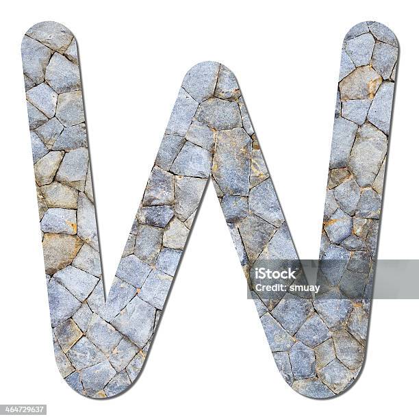 Font Stone Wall Texture Alphabet W Stock Photo - Download Image Now - Alphabet, Blue, Capital Letter