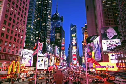 Times Square, located in Midtown Manhattan is one of the major tourist attractions in New York City