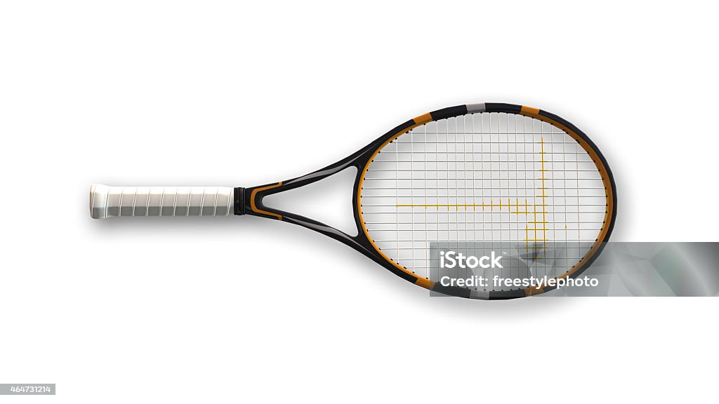 Tennis racket, top view Tennis racket on white background, top view Tennis Racket Stock Photo