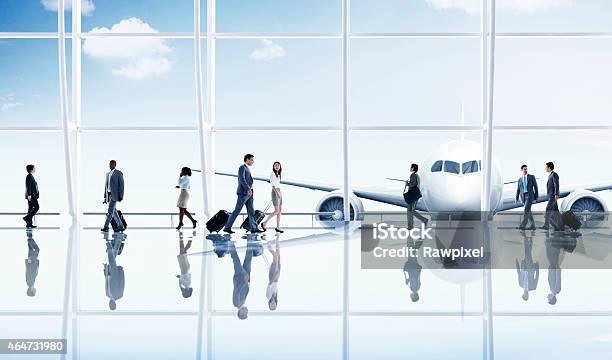 Group People Airport Business Travel Communication Concept Stock Photo - Download Image Now