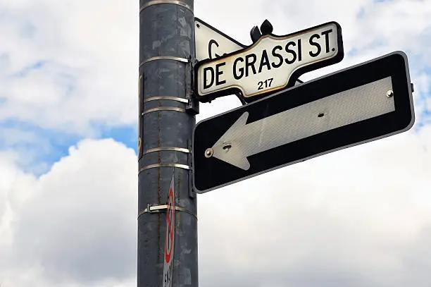 Photo of Degrassi Steet sign in Toronto