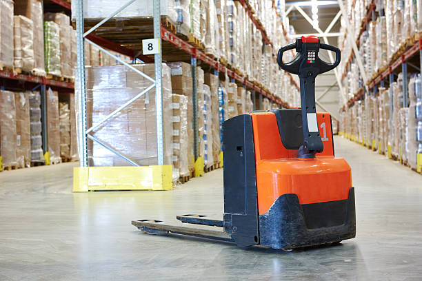 istock pallet stacker truck at warehouse 464734998